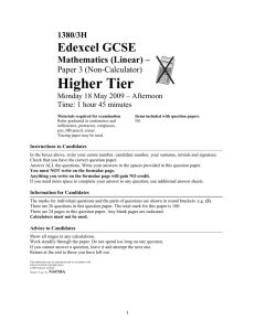 09 June GCSE Linear Paper 3