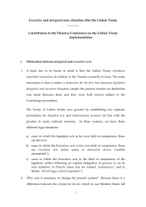 Executive and delegated acts: situation after the Lisbon Treaty
