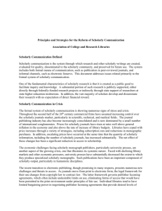 ACRL Principles and Strategies for the Reform of Scholarly