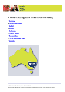A whole-school approach in literacy and numeracy