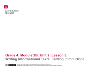 Grade 4 ELA Module 2B, Unit 2, Lesson 8