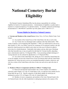 Nat. Cemetery Burial Eligibility