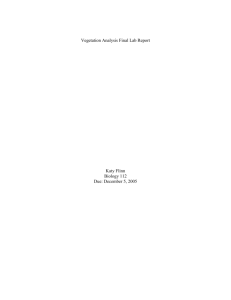 Vegetation Analysis Final Lab Report