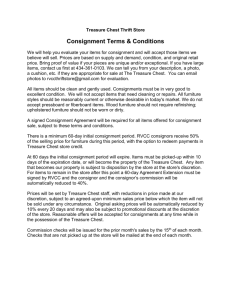 Treasure Chest Thrift Store Consignment Terms & Conditions We