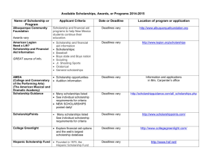 Available Scholarships 2010-2011