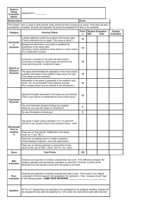 Science Essay Evaluation Rubric