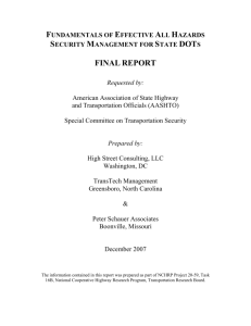 Security Fundamentals for DOTs - AASHTO