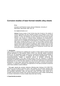 Corrosion Studies of Laser-formed Metallic Alloy Sheets