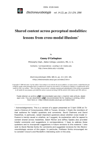 O`Callaghan - Shared content across perceptual modalities:lessons