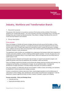 Branch and unit descriptions for Industry, Workforce and
