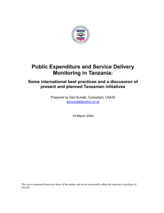 Instruments of Public Expenditure and Service Delivery Monitoring