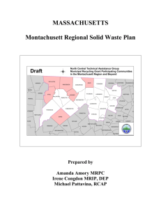 Montachussett Regional Solid Waste Plan