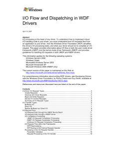 I/O Flow and Dispatching in WDF Drivers