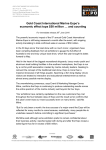 Gold Coast International Marine Expo`s economic effect tops $50