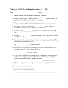 Noteform 3-1: Volcanoes and Plate Tectonics (pages 82 – 85)