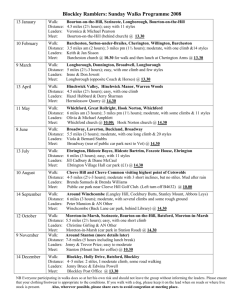 Blockley Ramblers: Sunday Walks Programme 2008