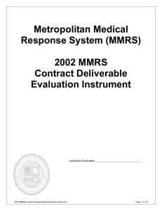 2002 MMRS WMD Preparedness Evaluation Tool