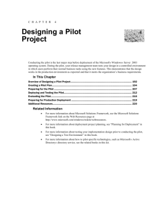 Overview of Designing a Pilot Project