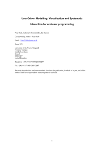 User Driven Modelling: Visualisation and Systematic Interaction for