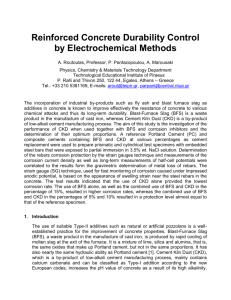 Reinforced Concrete Durability Control by Electrochemical methods