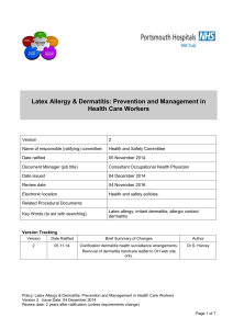 Latex Allergy and Dermatitis Prevention Policy