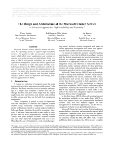 The Design and Architecture of the Microsoft Cluster Service