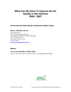 What Can Be Done To Improve the Air Quality in San Antonio 2006