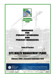 Site Waste Management Plans - Department of Finance and