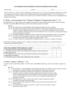 ACCOMMODATIONS/MODIFICATIONS DETERMINATION FORM