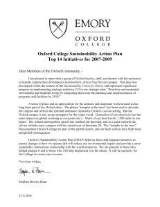Oxford College Sustainability Action Plan