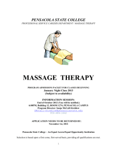 massage therapy - Pensacola State College