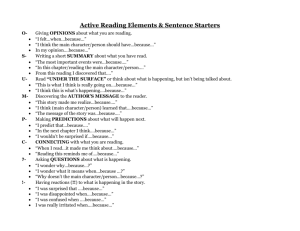Active Reading Elements & Sentence Starters