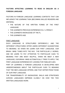 factors affecting learning to read in english as a foreign language