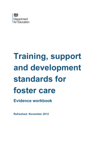 Training, support and development standards for foster care