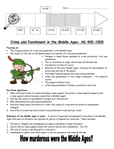 Introducing crime and punishment in the Middle Ages