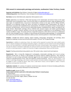 PhD research in metamorphic petrology and tectonics, southeastern
