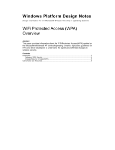 WiFi Protected Access (WPA) Overview