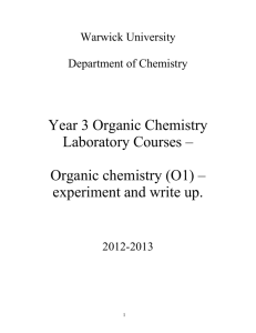 Organic Chemistry - University of Warwick