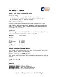 Lesson Plan: Should animals have rights?