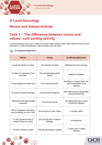 Norms and values - Activity