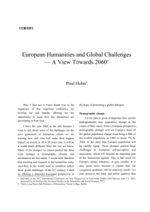 Poul Holm_European Humanities and Global Challenges