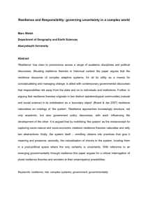 Resilience, Risk and Responsibilisation – final draft – M