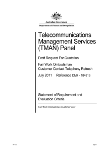 Telecommunications Management Services (TMAN) Panel