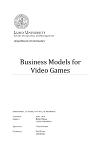 Business Models for Video Games