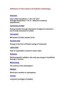 Definitions of Terms Used in Air Pollution meteorology