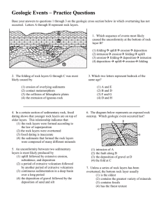 Geologic Events – Practice Questions - Coxsackie