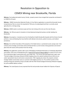 Resolution in Opposition to CEMEX Mining near Brooksville, Florida