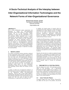 A multi-level analysis of the role of inter-organizational