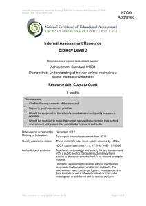 Level 3 Biology nternal assessment resource