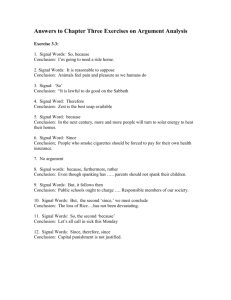 Answers to Chapter Three Exercises on Argument Analysis